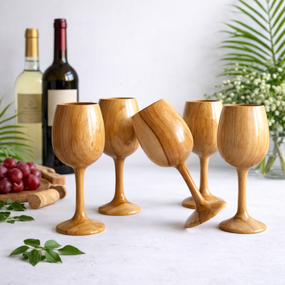 Premium Teak Wood Drinking Glass – Large