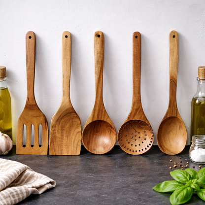 Premium Wooden Cooking Spoon Set