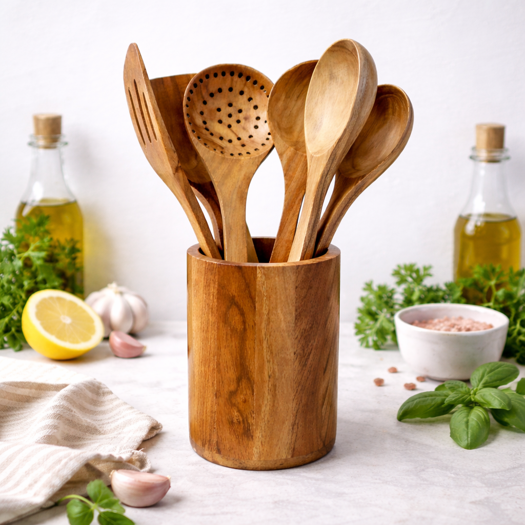 Premium Wooden Cooking Spoon Set