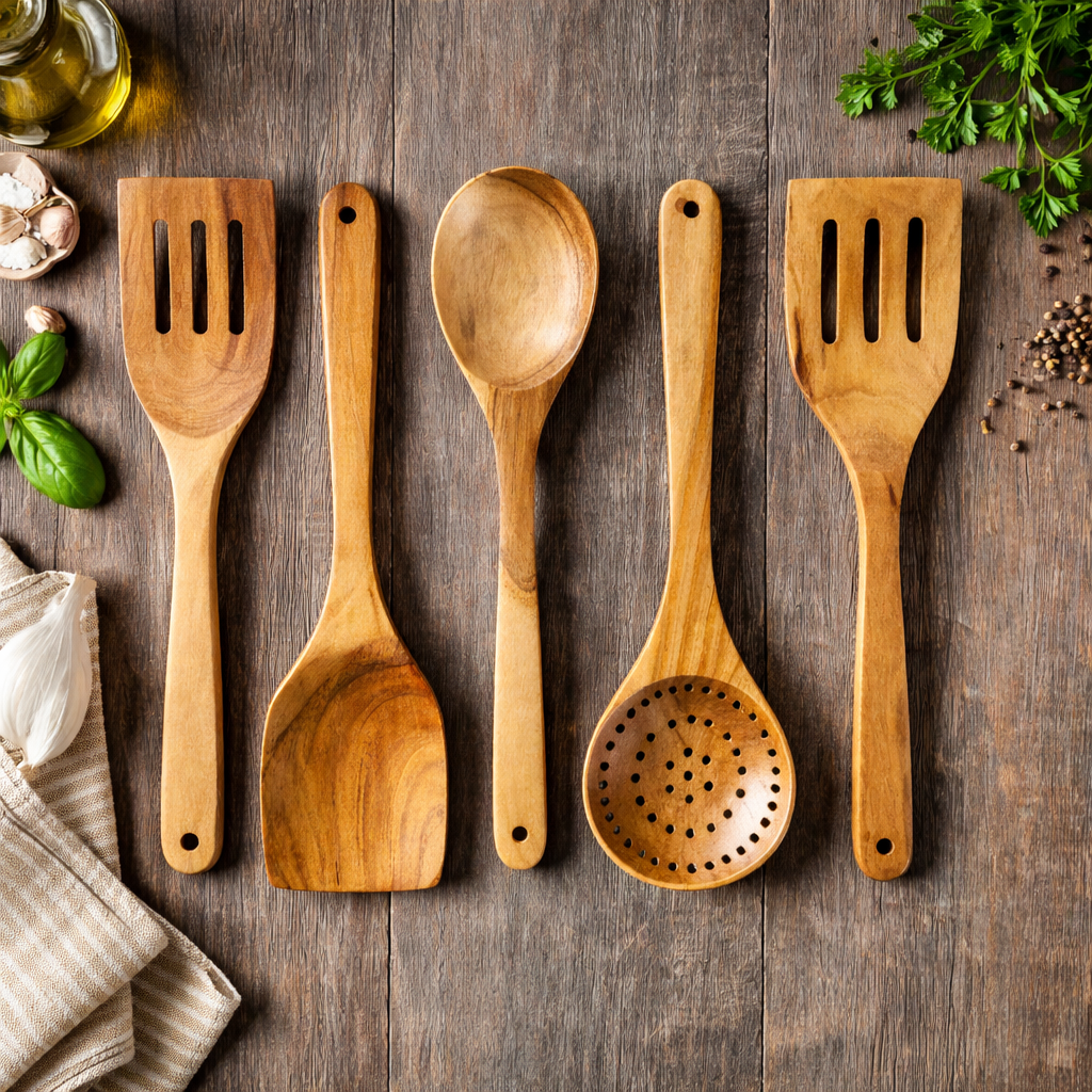 Premium Wooden Cooking Spoon Set