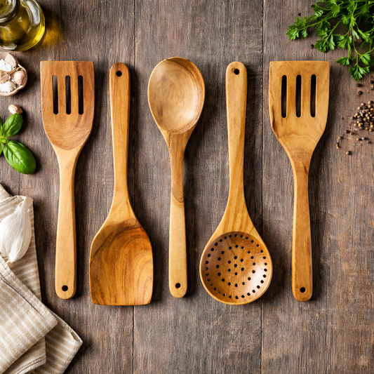 Premium Wooden Cooking Spoon Set
