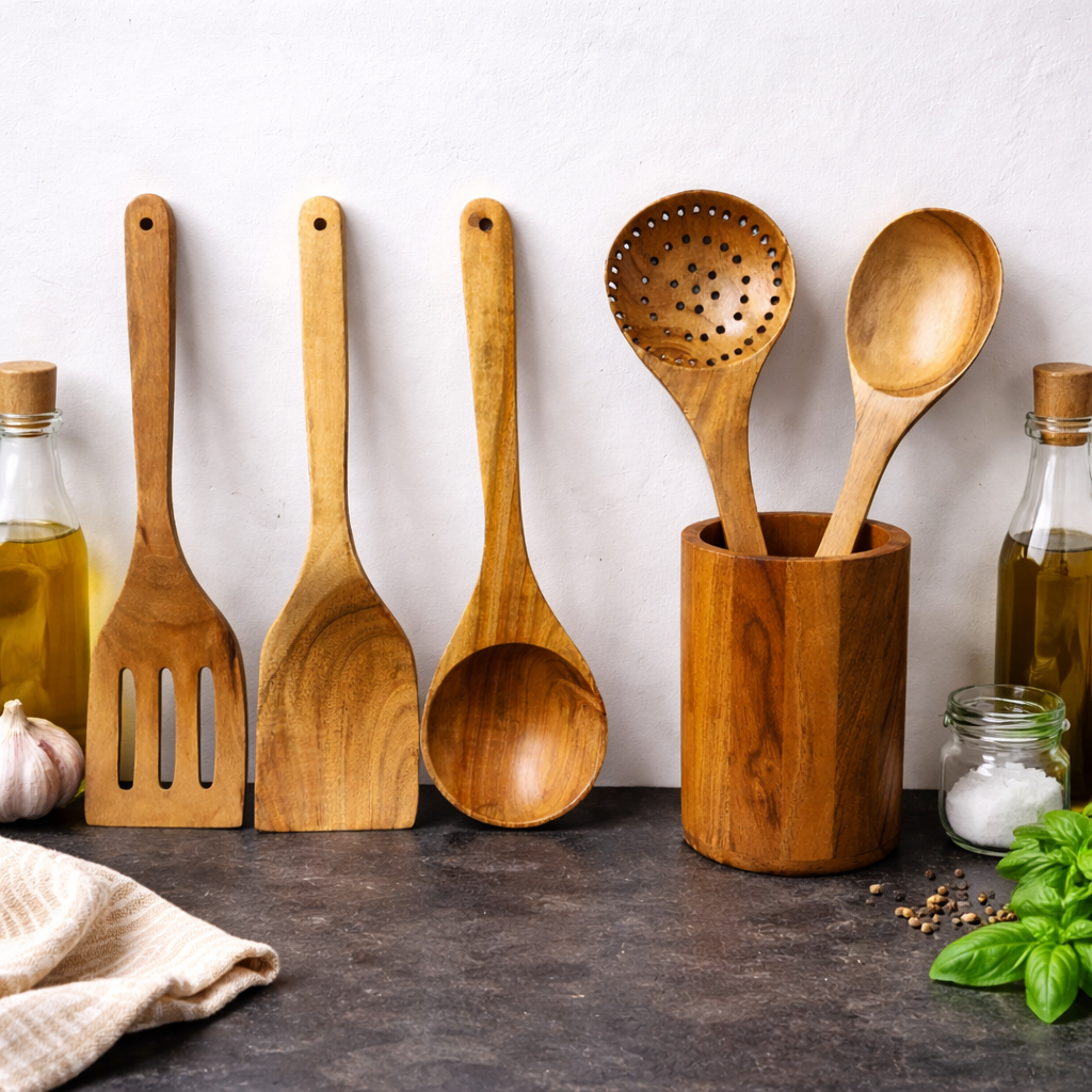 Premium Wooden Cooking Spoon Set