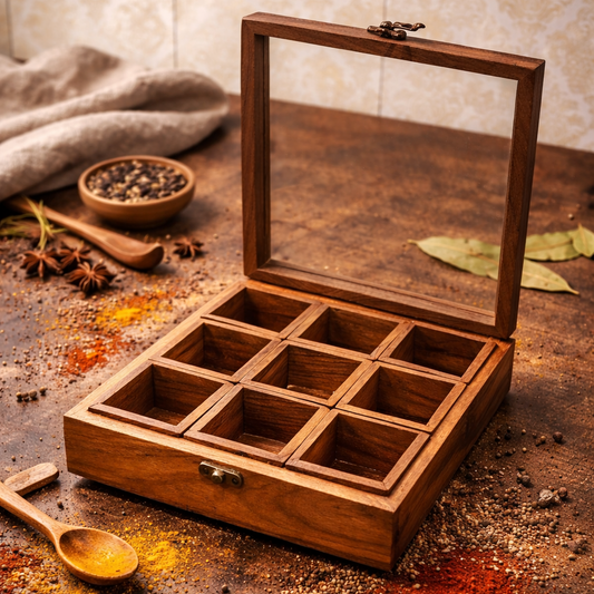 Wooden Masala Box