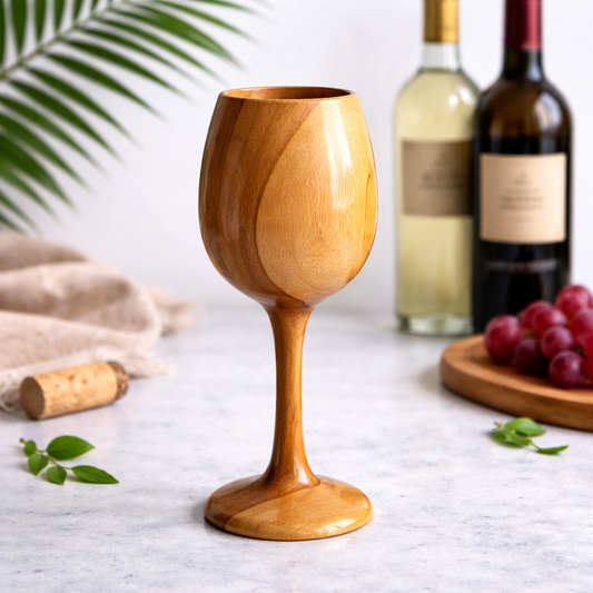 Premium Teak Wood Drinking Glass – Large