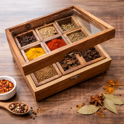 Wooden Masala Box