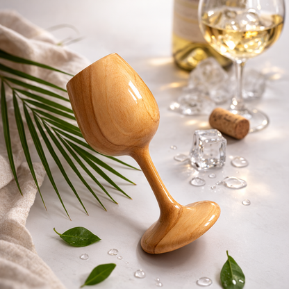 Premium Teak Wood Drinking Glass – Large